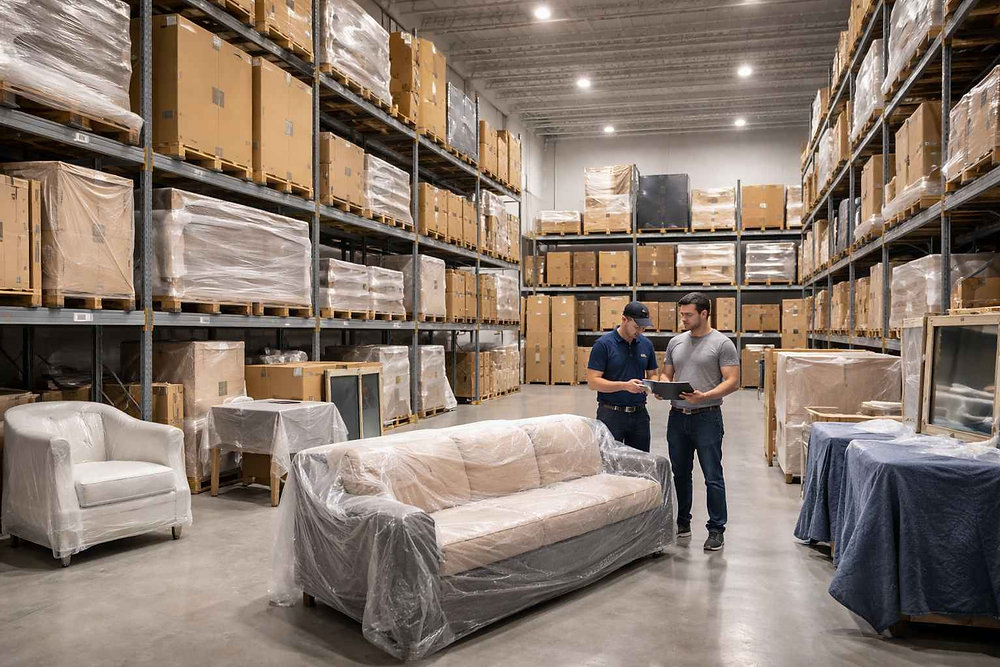 Receiving Warehouse & Storage for Organized Furniture Logistics